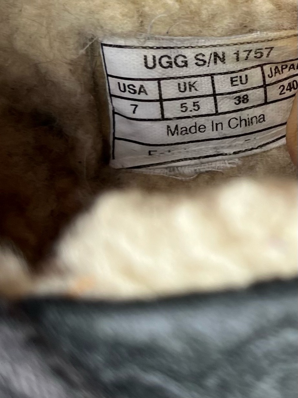 UGG Black Suede Slip-On Mule with Cream Shearling Inner - Picture 7 of 9